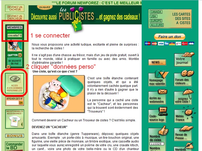 se connecter puis cliquer sur "données personnelles"
